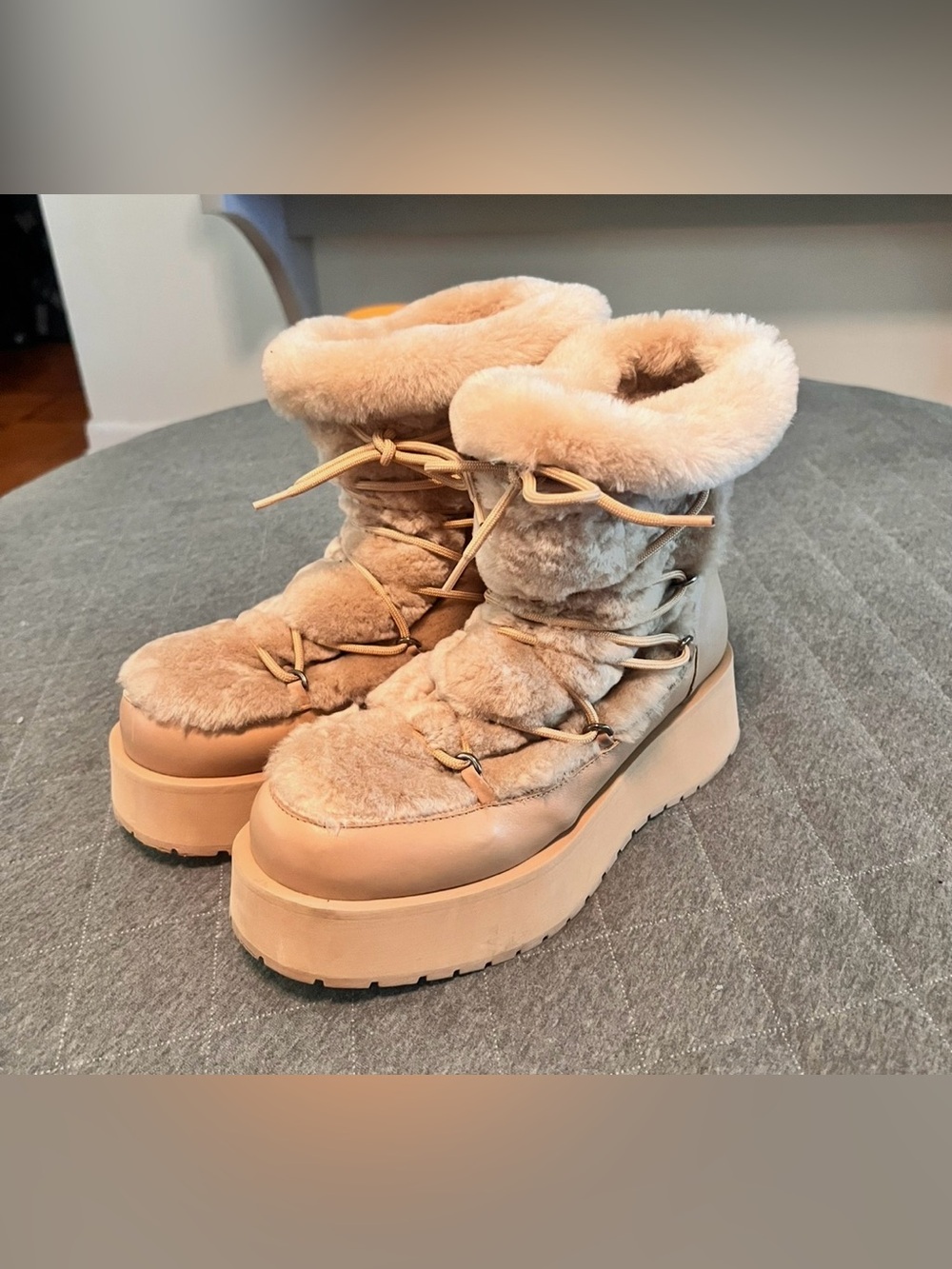 PALOMA BARCELO Sz 38 US 7.5 Miska Shearling Boots Orig $465 Exc Cond